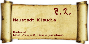 Neustadt Klaudia névjegykártya